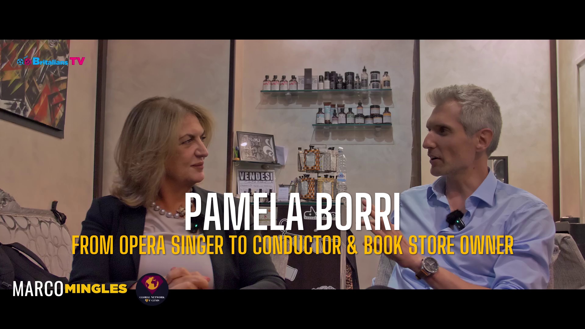You are currently viewing MARCO MINGLES S4E7 – Pamela Borri – From Opera Singer to Conductor and Book Store owner